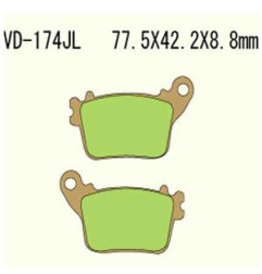 KLOCKI HAMULCOWE VESRAH SINTERED METAL  VD-174JL (FA436HH) -TYŁ