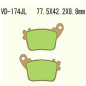 KLOCKI HAMULCOWE VESRAH SINTERED METAL VD-174JL (FA436HH) -TYŁ KLOCKI HAMULCOWE VESRAH SINTERED METAL VD-174JL (FA436HH) -TYŁ