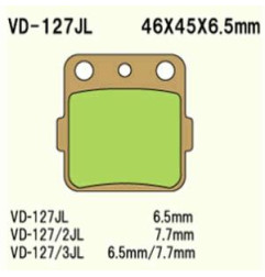 KLOCKI HAMULCOWE VESRAH SINTERED METAL  VD-127/2JL  (FA84HH)