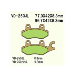 VESRAH KLOCKI HAMULCOWE KH165 / KH215 SPIEK METALICZNY (ZŁOTE) (MADE IN JAPAN)