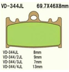 VESRAH KLOCKI HAMULCOWE KH158 SPIEK METALICZNY (ZŁOTE) (MADE IN JAPAN)