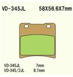 KLOCKI HAMULCOWE VESRAH SINTERED METAL  VD-345JL