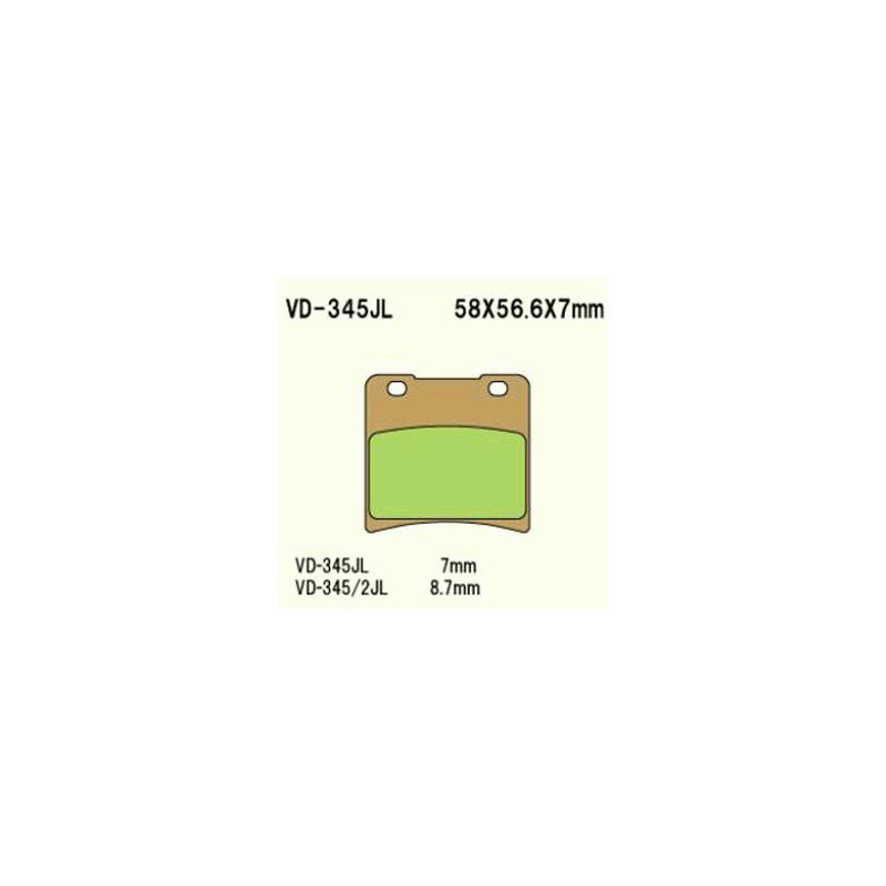 KLOCKI HAMULCOWE VESRAH SINTERED METAL VD-345JL KLOCKI HAMULCOWE VESRAH SINTERED METAL VD-345JL