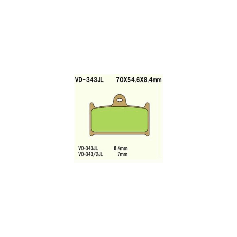KLOCKI HAMULCOWE VESRAH SINTERED METAL VD-343/2JL KLOCKI HAMULCOWE VESRAH SINTERED METAL VD-343/2JL