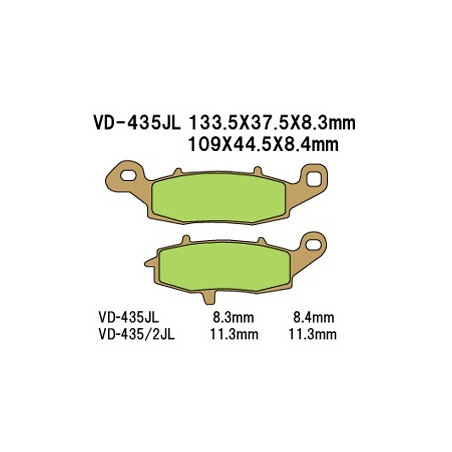 VESRAH KLOCKI HAMULCOWE KH231 / KH259 SPIEK METALICZNY (ZŁOTE) (MADE IN JAPAN)