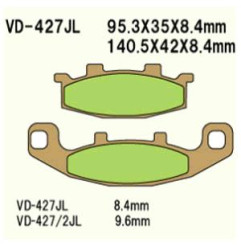 KLOCKI HAMULCOWE VESRAH SINTERED METAL  VD-427/2JL