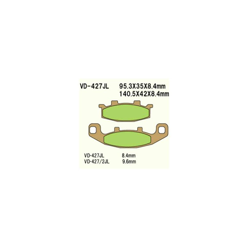 KLOCKI HAMULCOWE VESRAH SINTERED METAL VD-427/2JL KLOCKI HAMULCOWE VESRAH SINTERED METAL VD-427/2JL