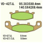 KLOCKI HAMULCOWE VESRAH SINTERED METAL VD-427/2JL KLOCKI HAMULCOWE VESRAH SINTERED METAL VD-427/2JL