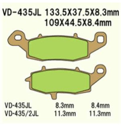 KLOCKI HAMULCOWE VESRAH SINTERED METAL  VD-435/2JL