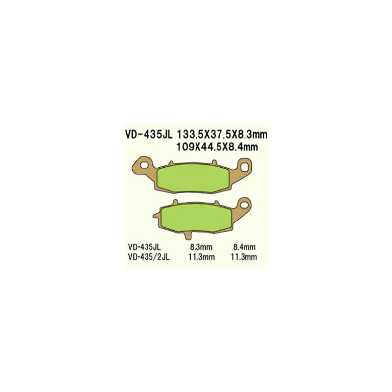KLOCKI HAMULCOWE VESRAH SINTERED METAL VD-435/2JL KLOCKI HAMULCOWE VESRAH SINTERED METAL VD-435/2JL