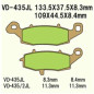 KLOCKI HAMULCOWE VESRAH SINTERED METAL VD-435/2JL KLOCKI HAMULCOWE VESRAH SINTERED METAL VD-435/2JL
