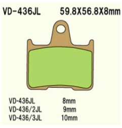 KLOCKI HAMULCOWE VESRAH SINTERED METAL VD-436/2JL