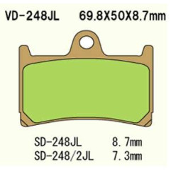 KLOCKI HAMULCOWE VESRAH SINTERED METAL VD-248RJL (FA380 FA252) (PRZÓD)