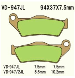 KLOCKI HAMULCOWE VESRAH SINTERED METAL  VD-947/2JL