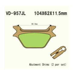 KLOCKI HAMULCOWE VESRAH SINTERED METAL  VD-957JL (FA200)