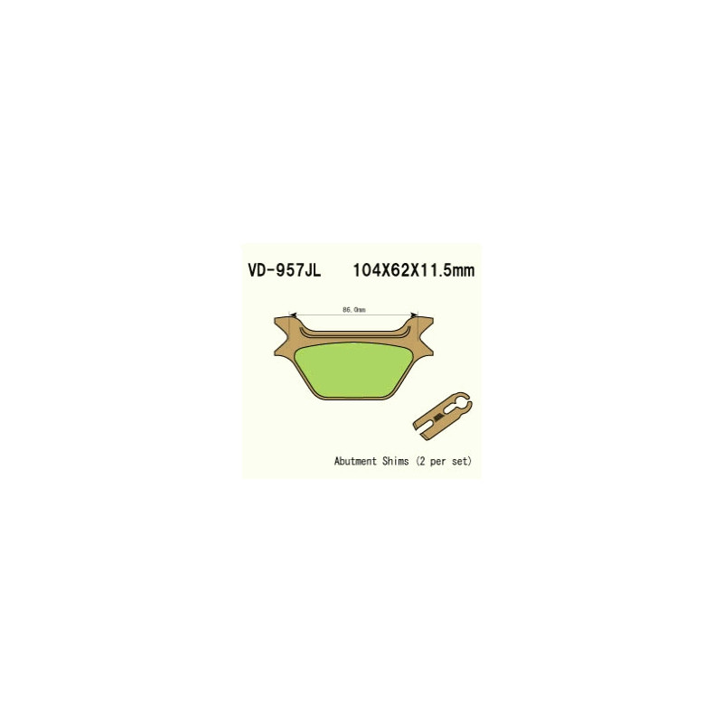 KLOCKI HAMULCOWE VESRAH SINTERED METAL VD-957JL (FA200) KLOCKI HAMULCOWE VESRAH SINTERED METAL VD-957JL (FA200)