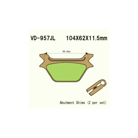 KLOCKI HAMULCOWE VESRAH SINTERED METAL  VD-957JL (FA200)