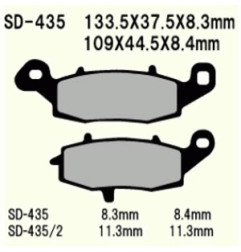 KLOCKI HAMULCOWE VESRAH SEMI-METALLIC  VD-435/2