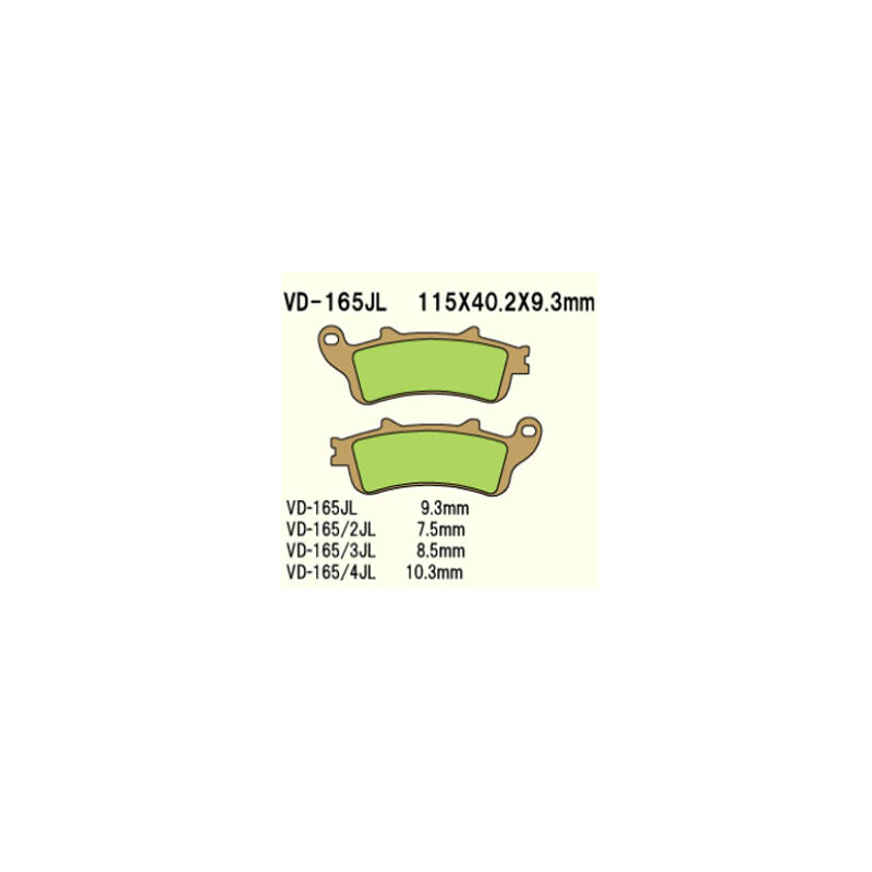 KLOCKI HAMULCOWE VESRAH SINTERED METAL VD-165/4JL KLOCKI HAMULCOWE VESRAH SINTERED METAL VD-165/4JL