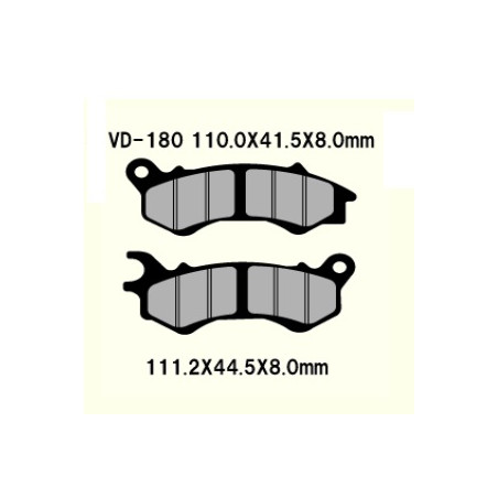 KLOCKI HAMULCOWE VESRAH SEMI-METALLIC VD-180 (FA603)