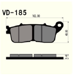 KLOCKI HAMULCOWE VESRAH SEMI-METALLIC VD-185 (FA636)