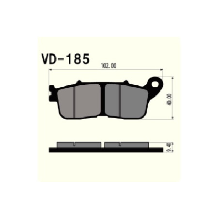 KLOCKI HAMULCOWE VESRAH SEMI-METALLIC VD-185 (FA636)