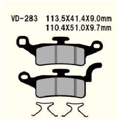 KLOCKI HAMULCOWE VESRAH SEMI-METALLIC VD-283 BWS125 10-13 / XENTER 125 12-18R