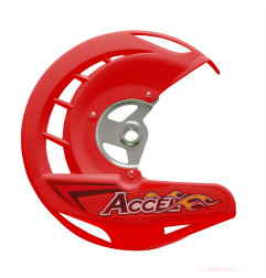 ACCEL OSŁONA TARCZY HAMULCOWEJ PRZÓD HONDA CRF 250/450R,X '04-'14, CR 125/250 '04-'07 KOLOR CZERWONY (FDG-01RD)