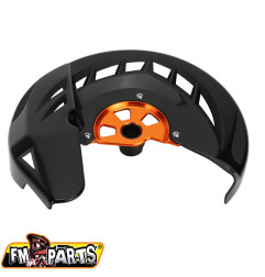 FM-PARTS OSŁONA TARCZY HAMULCOWEJ PRZÓD KTM '15-'23 KOLOR CZARNO POMARZŃCZOWY (OŚKA 22MM)