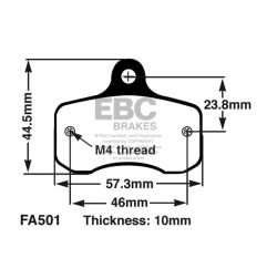 EBC Klocki kartingowe FA501 (1 kpl. na tarczę)