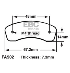 EBC Klocki kartingowe FA502B (1 kpl. na tarczę)