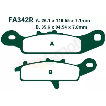 Klocki hamulcowe EBC FA 342 R (2 szt.)