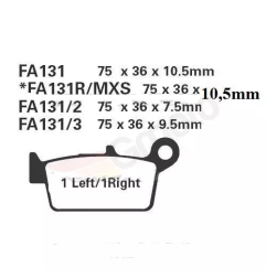 Klocki hamulcowe EBC FA 131 R (2 szt.)