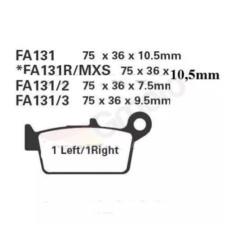 Klocki hamulcowe EBC FA 131 R (2 szt.)