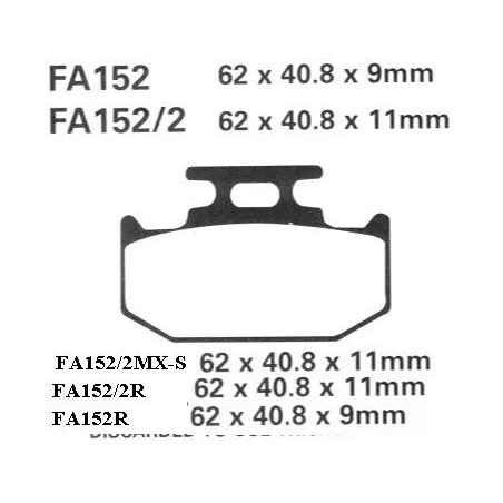Klocki hamulcowe EBC FA 152 R (2 szt.)