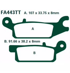 Klocki hamulcowe EBC FA 443 R (2 szt.)