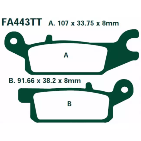 Klocki hamulcowe EBC FA 443 R (2 szt.)