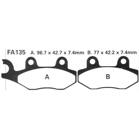 Klocki hamulcowe EBC FA 135 TT (2 szt.)