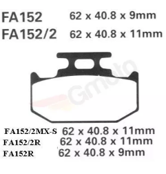 Klocki hamulcowe EBC FA 152 TT (2 szt.)