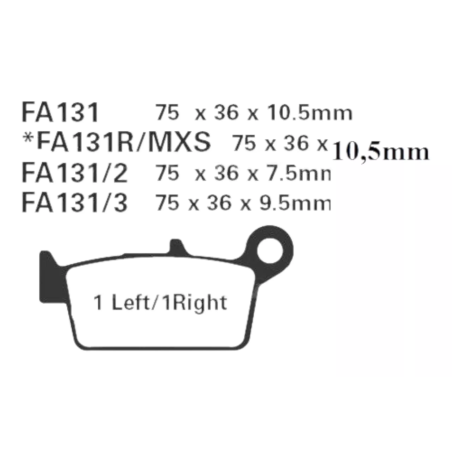 Klocki hamulcowe EBC FA 131 MXS (2 szt.)