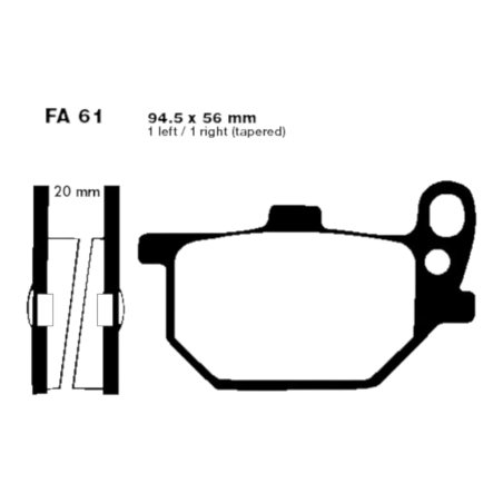 Klocki hamulcowe EBC FA 061 V (2 szt.)
