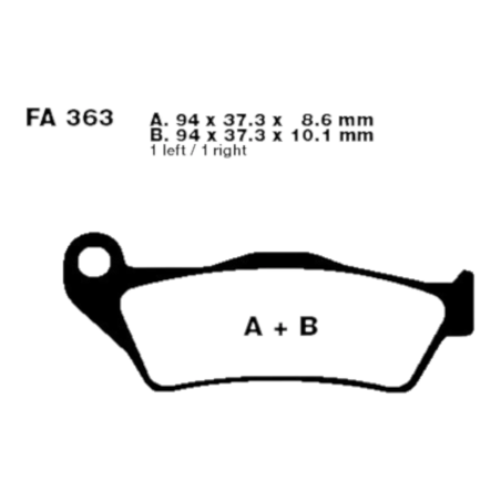 Klocki hamulcowe EBC FA 363 V (2 szt.)