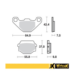 PROX KLOCKI HAMULCOWE KH67/2/3 SINTER KAWASAKI KDX 200 '89-'92, KL 650 '87-'89, KLR 650 '95-'07, KMX 125 '86-'03