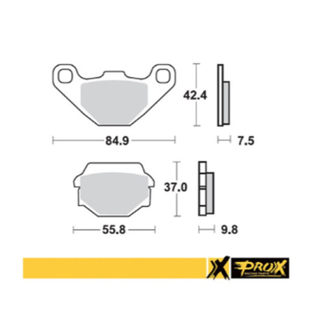 PROX KLOCKI HAMULCOWE KH67/2/3 SINTER KAWASAKI KDX 200 '89-'92, KL 650 '87-'89, KLR 650 '95-'07, KMX 125 '86-'03