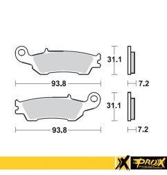 PROX KLOCKI HAMULCOWE KH450 YAMAHA YZ 125/250/250F/450F '08-16 PRZÓD