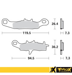 PROX KLOCKI HAMULCOWE KH258 / KH349 KAWASAKI KX 80/85/100 '97-20, SUZUKI RM 85 '05-20 PRZÓD, KAWASAKI KFX 450R 08-14
