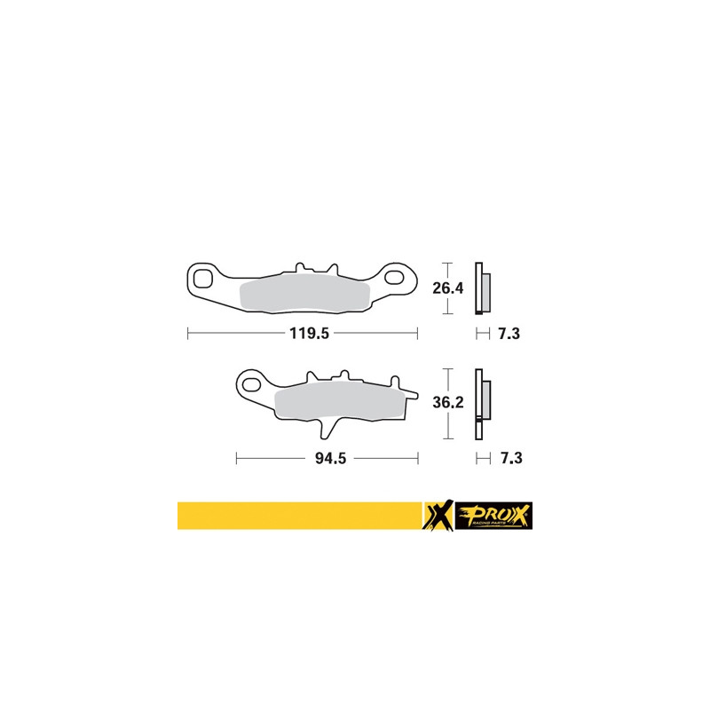 PROX KLOCKI HAMULCOWE KH258 / KH349 KAWASAKI KX 80/85/100 '97-20, SUZUKI RM 85 '05-20 PRZÓD, KAWASAKI KFX 450R 08-14