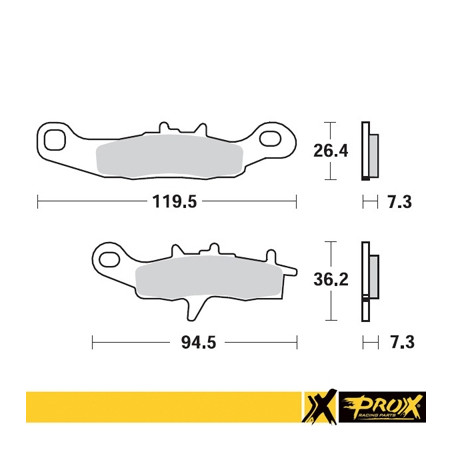 PROX KLOCKI HAMULCOWE KH258 / KH349 KAWASAKI KX 80/85/100 '97-20, SUZUKI RM 85 '05-20 PRZÓD, KAWASAKI KFX 450R 08-14