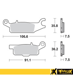 PROX KLOCKI HAMULCOWE KH443 YAMAHA YFM 550 GRIZZLY '11-14, YFM 700 GRIZZLY '07-18 PRZÓD LEWY