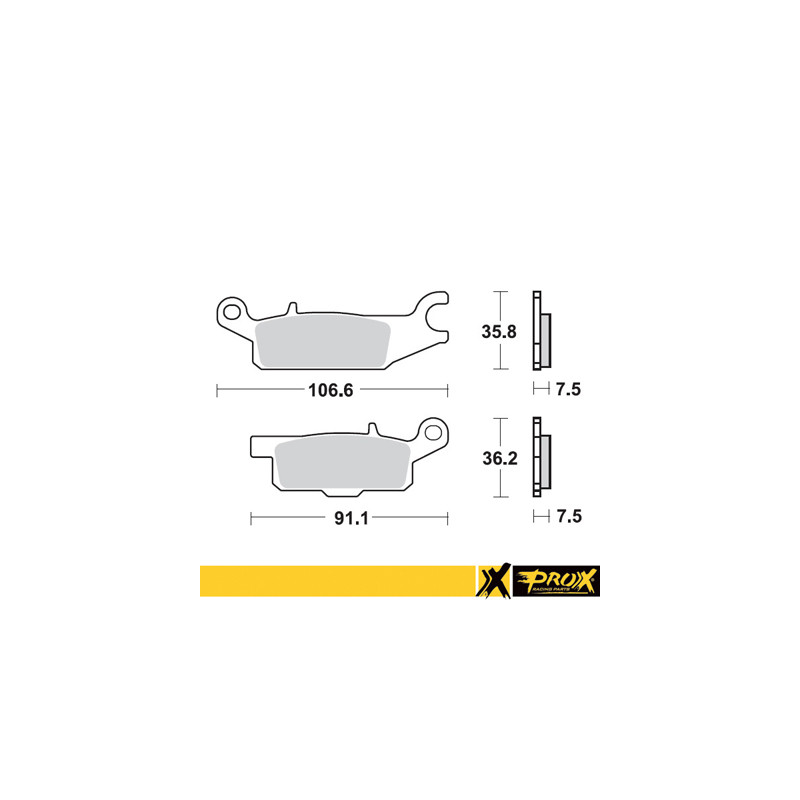 PROX KLOCKI HAMULCOWE KH443 YAMAHA YFM 550 GRIZZLY '11-14, YFM 700 GRIZZLY '07-18 PRZÓD LEWY